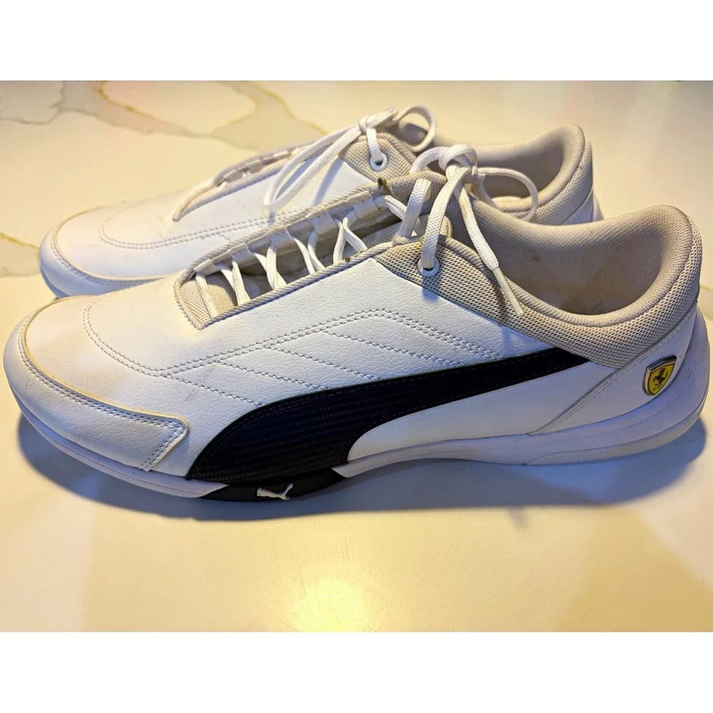 PUMA White Black Low Top Lace-Up Athletic Sneakers Men's 339936-03